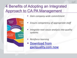 Implementing an effective Electronic CAPA Management System | PPTX