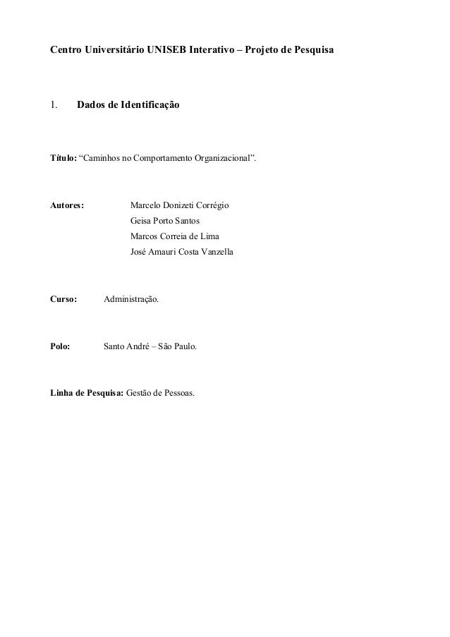 Projeto de monografia direito do trabalho