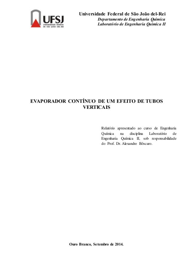 Capa De Um Relatorio De Quimica Capa Relatorio Evaporadores