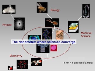 Chemistry
Beryllium
Aluminum
Silicate, lauePhysics
Biology
Material
Science
The Nanometer: where sciences converge
Why now?
11 nm = 1 billionth of a meter
 