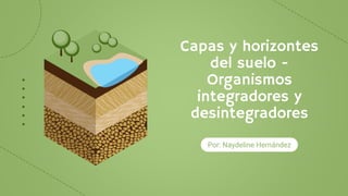 Por: Naydeline Hernández
Capas y horizontes
del suelo -
Organismos
integradores y
desintegradores
 
