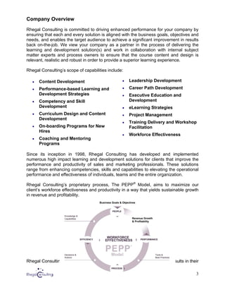 Rhegal Consulting Capability Statement
