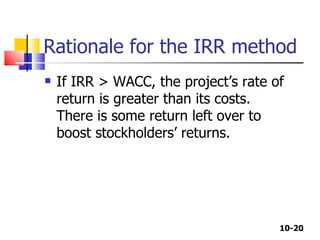 Rationale for the IRR method ,[object Object]