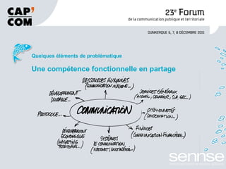 Quelques éléments de problématique Une compétence fonctionnelle en partage 
