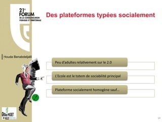 Des plateformes typées socialement Houda Benabdeljalil 