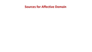Sources for Affective Domain
 