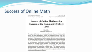 Success of Online Math
 
