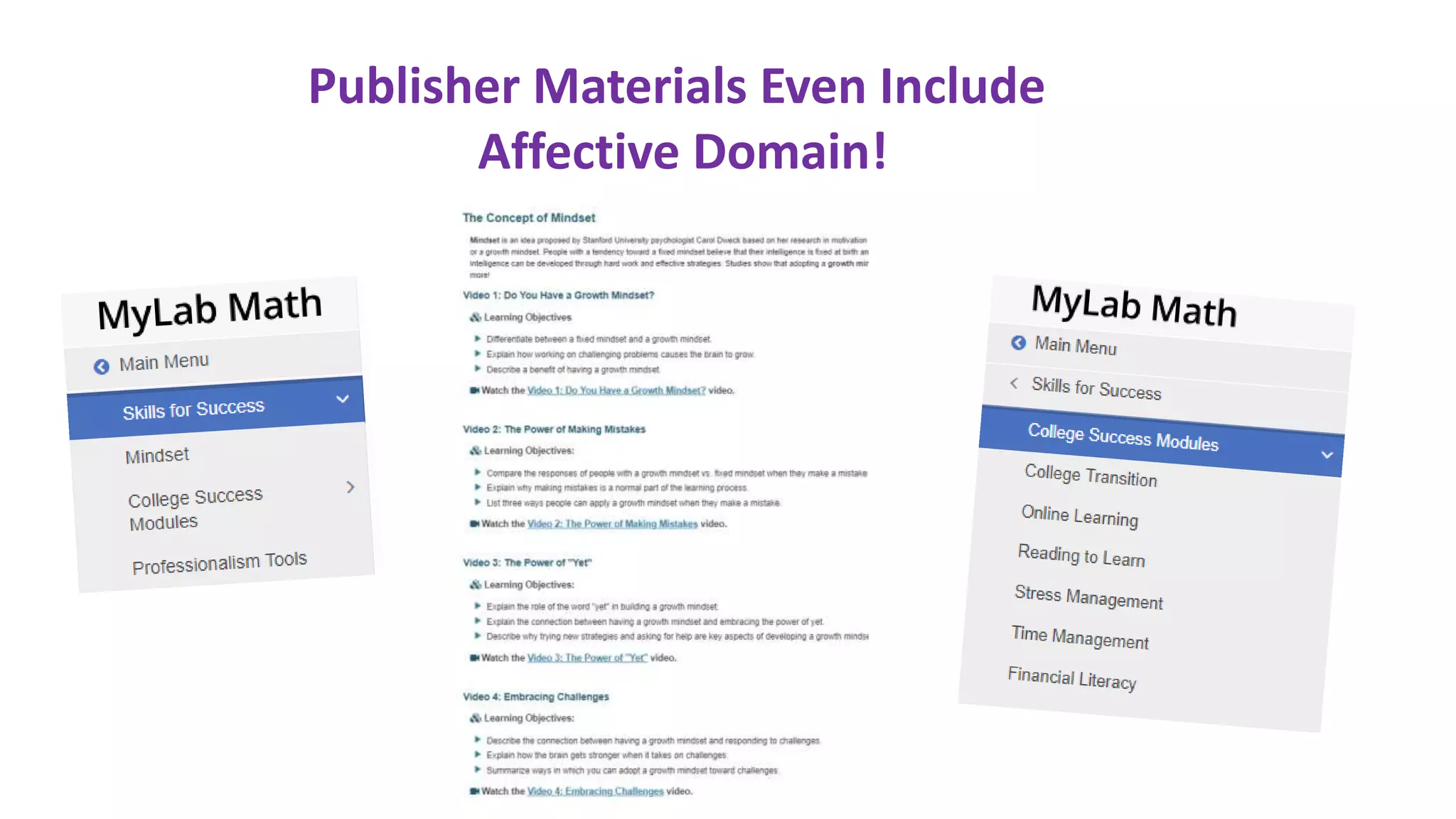 Publisher Materials Even Include
Affective Domain!
 