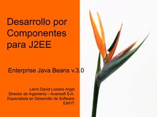 Desarrollo por
Componentes
para J2EE

Enterprise Java Beans v.3.0

              Lenin David Lozano Argel
 Director de Ingeniería – Avansoft S.A.
Especialista en Desarrollo de Software
                                EAFIT
 