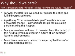 A brief overview of cross-cutting capacity development at ILRI