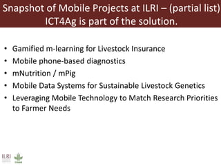A brief overview of cross-cutting capacity development at ILRI