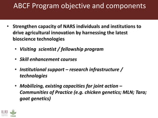 A brief overview of cross-cutting capacity development at ILRI