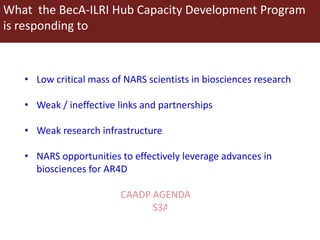 A brief overview of cross-cutting capacity development at ILRI