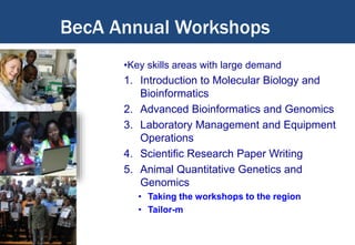 BecA-ILRI Hub capacity building program: Empowering African scientists and institutions to solve Africa’s agricultural challenges