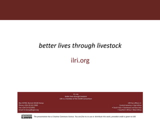 Overview of Capacity Development at ILRI