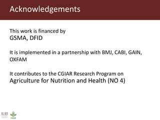 Capacity development through mobile technology: Lessons from ILRI’s mNutrition  