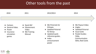 Advancing informed demand for the Kenya Livestock Insurance Program (KLIP) through capacity development