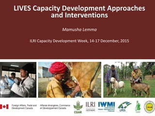 LIVES Capacity Development Approaches
and Interventions
Mamusha Lemma
ILRI Capacity Development Week, 14-17 December, 2015
 