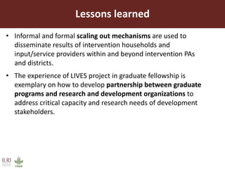 LIVES Capacity Development approaches and interventions