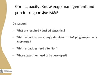 Gender capacity assessment and development in the Livestock and Fish research program