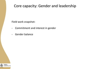 Gender capacity assessment and development in the Livestock and Fish research program