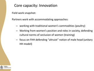 Gender capacity assessment and development in the Livestock and Fish research program
