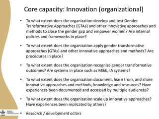 Gender capacity assessment and development in the Livestock and Fish research program