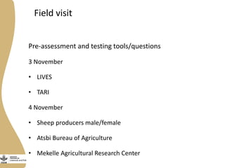 Gender capacity assessment and development in the Livestock and Fish research program