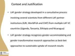Developing and implementing an effective and efficient gender capacity development strategy for partners