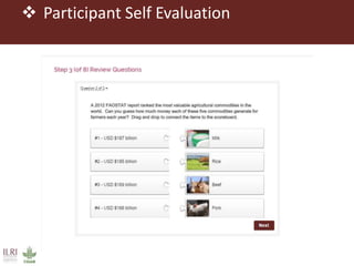 Instructional design at ILRI: Working with the Feed Assessment Tool (FEAST)
