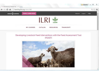Instructional design at ILRI: Working with the Feed Assessment Tool (FEAST)