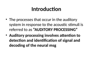 Management of children with Auditory processing disorders | PPTX