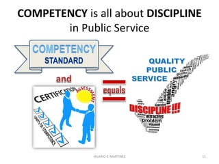 COMPETENCY ASSESSMENT
IN THE PHILIPPINE CIVIL SERVICE
HILARIO P. MARTINEZ 11
See www.slideshare.net for a complete
presentation on “Competency Assessment
System for the Philippine Civil Service”[ ]
 