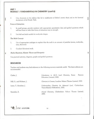 Cape chemistry syllabus - Complete