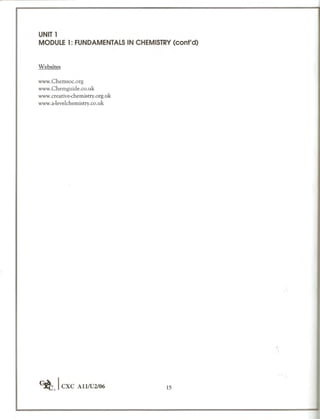 Cape chemistry syllabus - Complete
