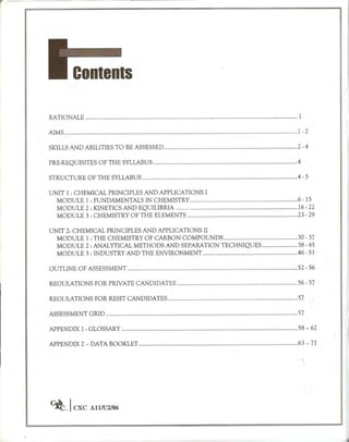 Cape chemistry syllabus - Complete