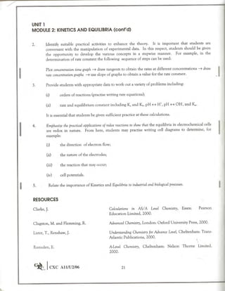Cape chemistry syllabus - Complete