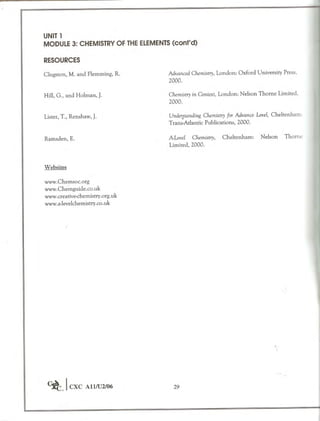 Cape chemistry syllabus - Complete