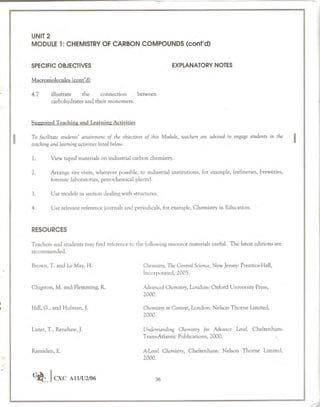 Cape chemistry syllabus - Complete
