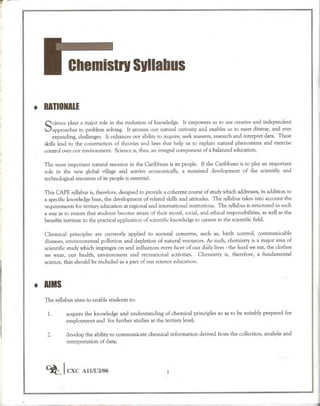 Cape chemistry syllabus - Complete