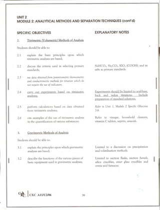 Cape chemistry syllabus - Complete