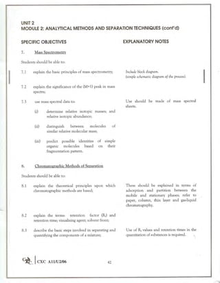 Cape chemistry syllabus - Complete