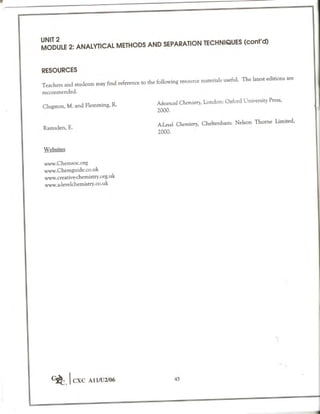 Cape chemistry syllabus - Complete