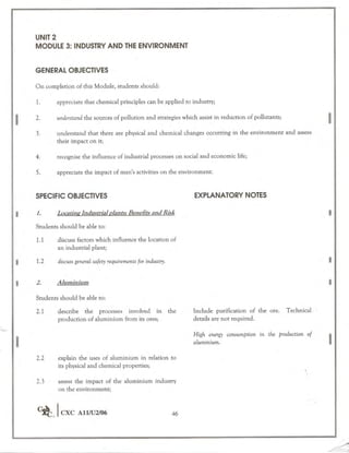 Cape chemistry syllabus - Complete