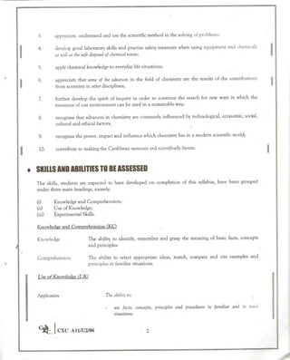 Cape chemistry syllabus - Complete