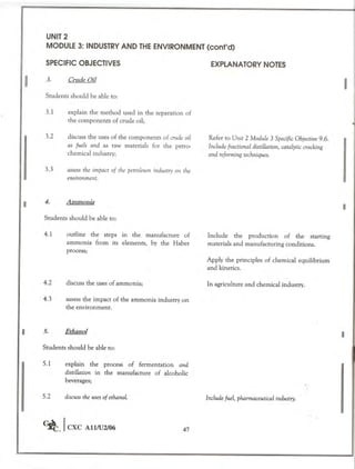 Cape chemistry syllabus - Complete