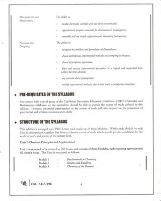 Cape chemistry syllabus - Complete