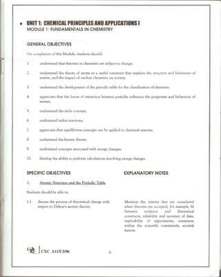 Cape chemistry syllabus - Complete