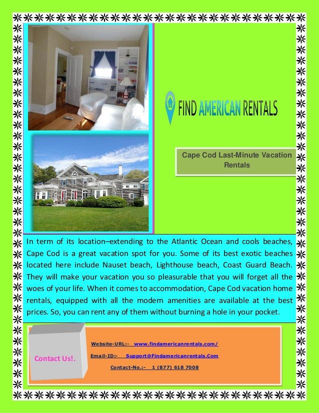 Cape Cod Last Minute Vacation Rentals