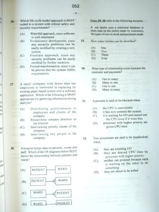 CAPE Computer Science Unit 2 Paper 1 - Batch#2